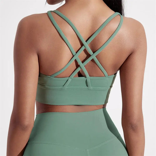 Cross Back Sports Bra  Lolu Active