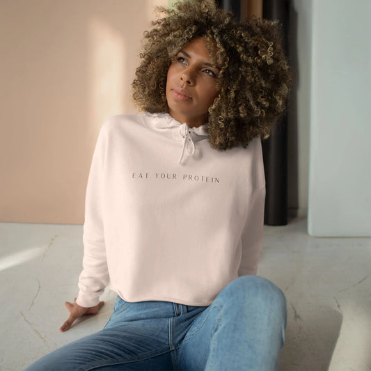 Eat Your Protein Cropped Hoodie  Lolu Active