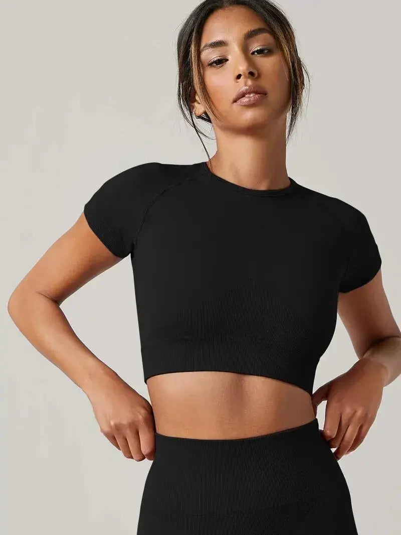 Seamless Short Sleeve Fitted Crop