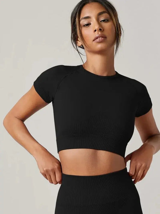 Seamless Short Sleeve Fitted Crop