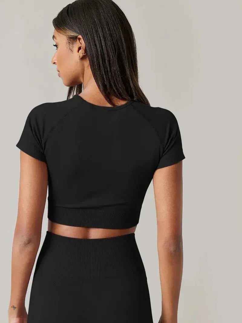 Seamless Short Sleeve Fitted Crop