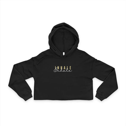 Inhale Exhale Women's Cropped Hoodie - Relaxed & Stylish Sweatshirt  Lolu Active