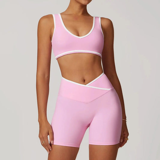Yoga Set 2 Pieces Workout Outfits Fitness Sportswear Gym Tracksuit High Waist Leggings Sports Bra Athletic Wear Women Clothes 