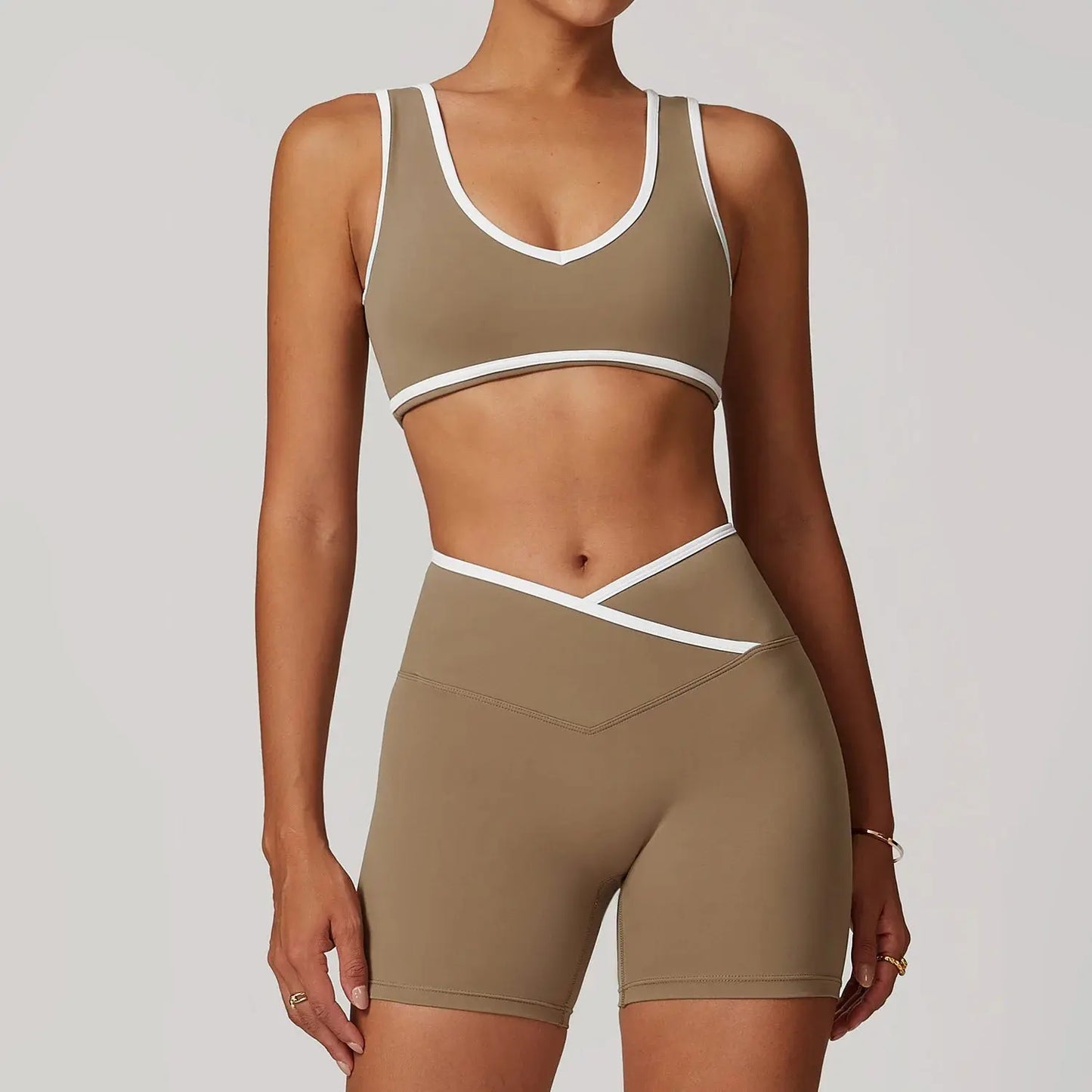 Yoga Set 2 Pieces Workout Outfits Fitness Sportswear Gym Tracksuit High Waist Leggings Sports Bra Athletic Wear Women Clothes 