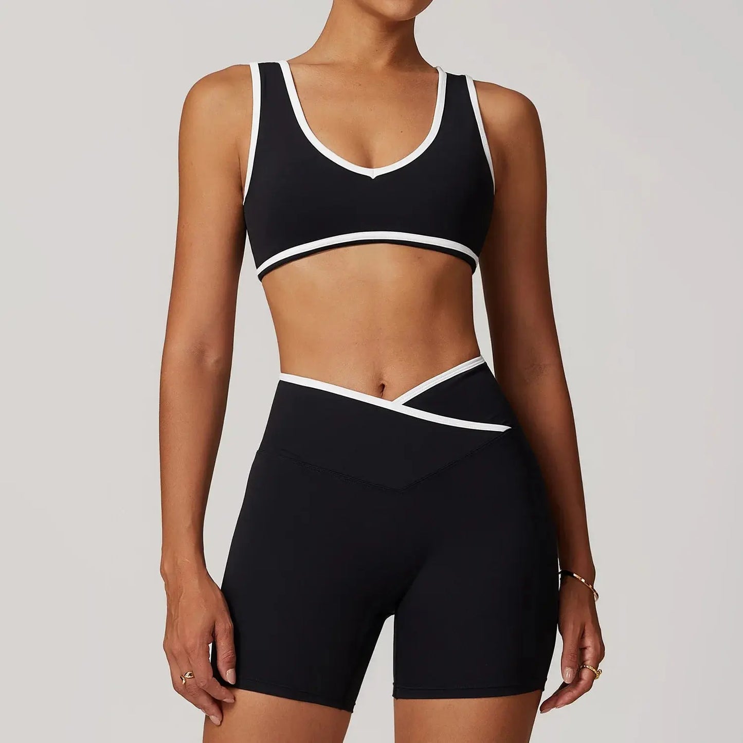 Yoga Set 2 Pieces Workout Outfits Fitness Sportswear Gym Tracksuit High Waist Leggings Sports Bra Athletic Wear Women Clothes 
