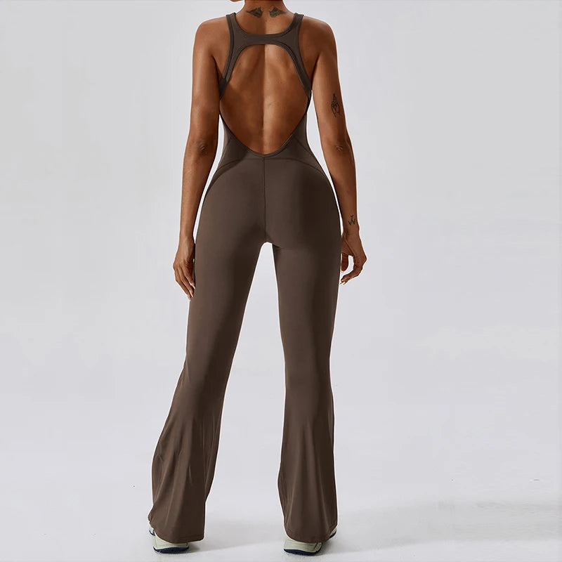 Lolu Backless Jumpsuit Flare - Lolu Active