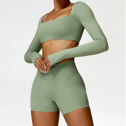 Long Sleeve Top & Active Bottoms Set 