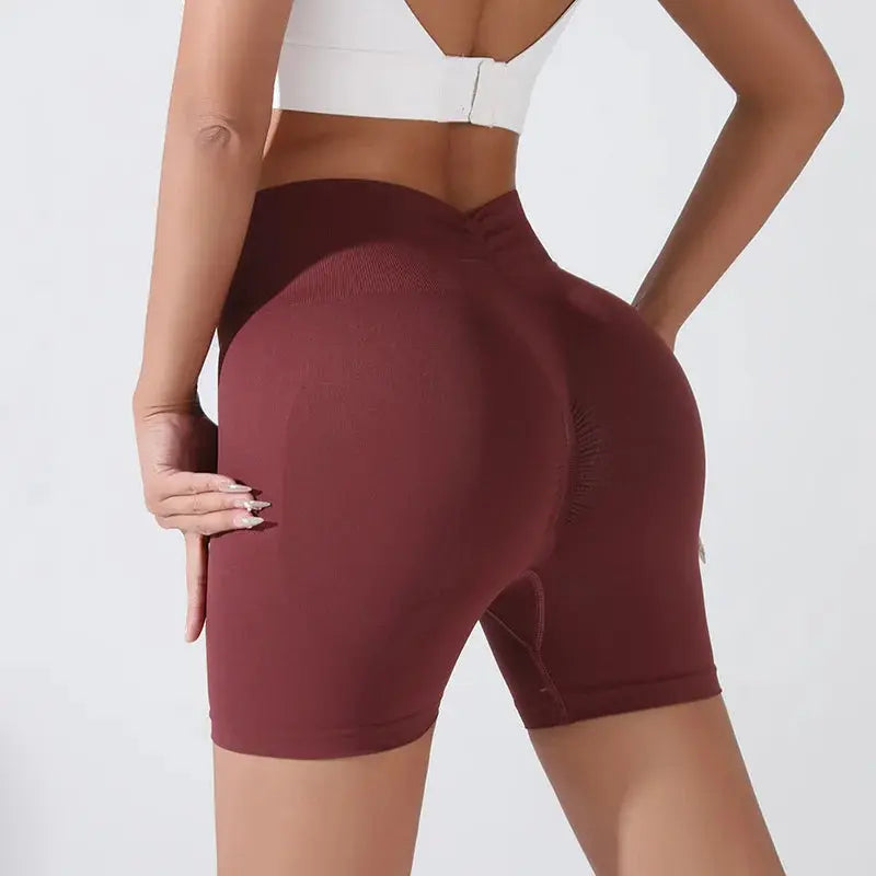 Peach Hip Lifting Sports Shorts Women High Waist and Waist Tightening Slimming Running Hip Speed Drying Three Point Tight Pants  Lolu Active