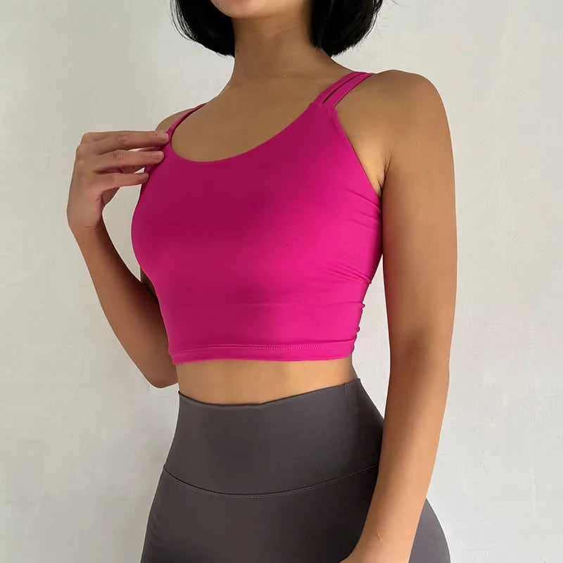Women Sports bras Fitness Top Sexy lingerie Push Up Fixed Pad Yoga Bra Back knotted Underwear Sport Tops Running Vest Gym Tops  Lolu Active