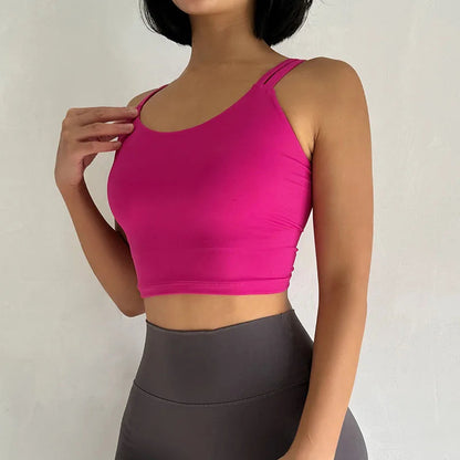 Women Sports bras Fitness Top Sexy lingerie Push Up Fixed Pad Yoga Bra Back knotted Underwear Sport Tops Running Vest Gym Tops  Lolu Active