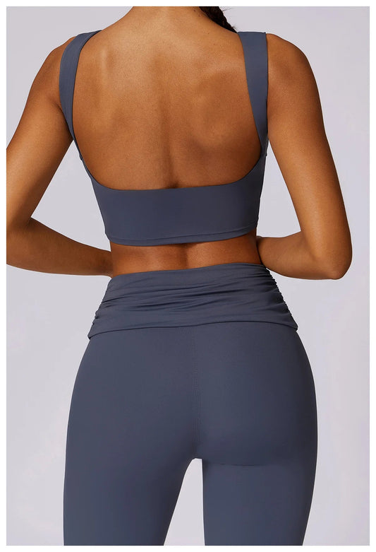 NCLAGEN Running Sports Bra Women High Support Impact Open Back Yoga Breathable Slim Fit Fitness Tank Top With Removable Pads  Lolu Active