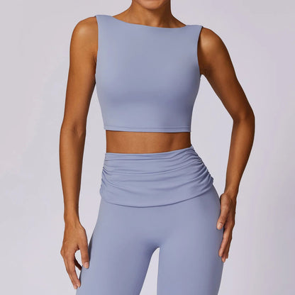 NCLAGEN Running Sports Bra Women High Support Impact Open Back Yoga Breathable Slim Fit Fitness Tank Top With Removable Pads  Lolu Active