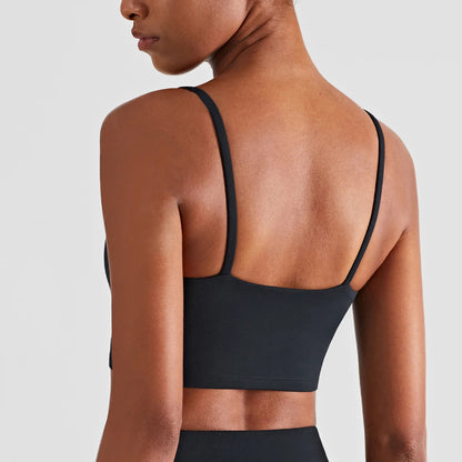 Suspenders Yoga Tank Tops for Fitness Naked Feel Sport Bra Gym Vest Women Camisole Workout Underwear Sportswear Outfit 