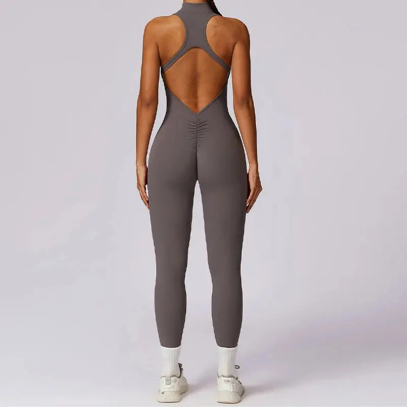 Veronica V-Back Halter Jumpsuit  Lolu Active