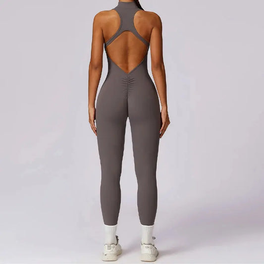Veronica V-Back Halter Jumpsuit  Lolu Active