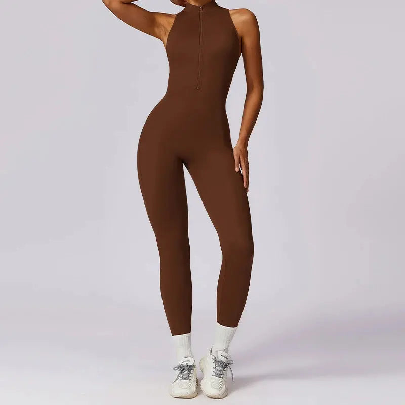 Veronica V-Back Halter Jumpsuit  Lolu Active