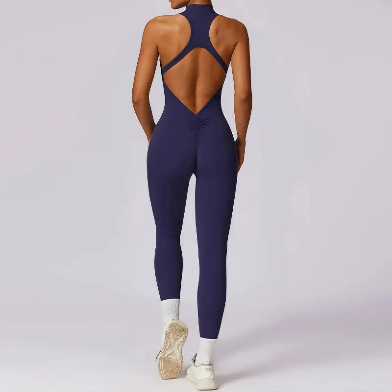 Veronica V-Back Halter Jumpsuit  Lolu Active