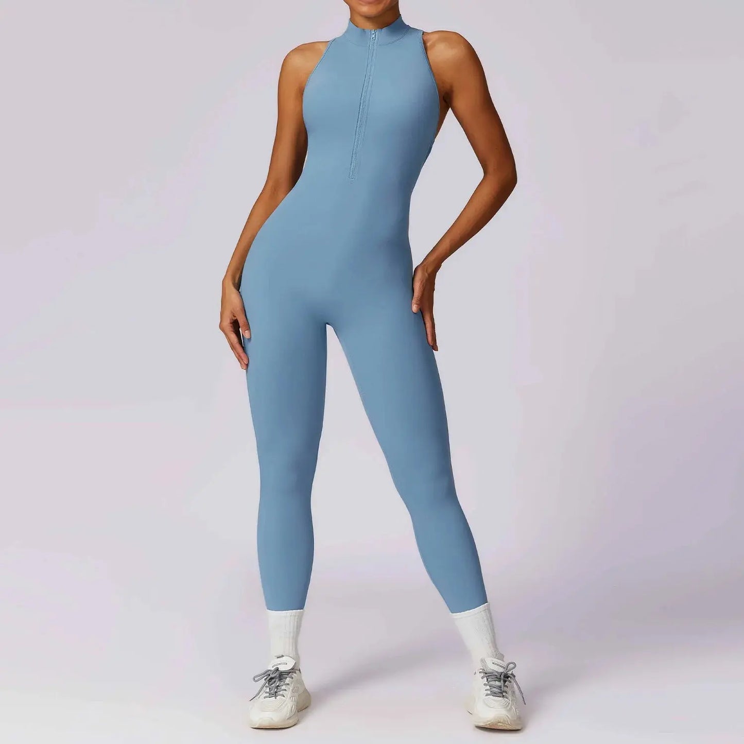 Veronica V-Back Halter Jumpsuit  Lolu Active