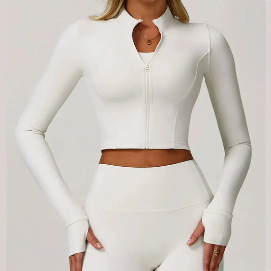 Women's Yoga Long Sleeve Sports Jacket Sexy Zip Fitness Yoga Shirt Gym Top Activewear Running Coats Workout Clothes For Cycling  Lolu Active