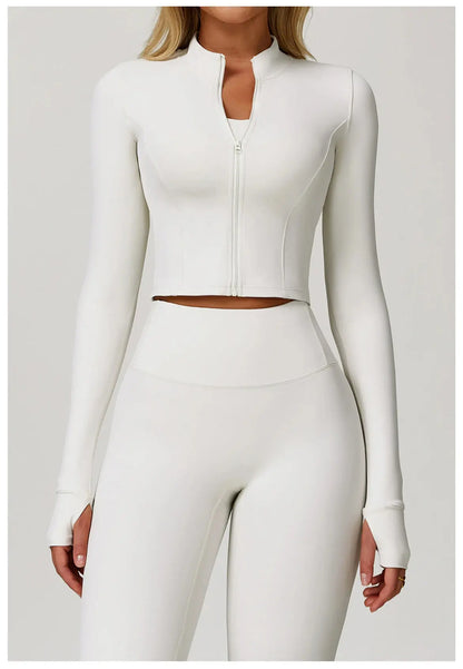 Women's Yoga Long Sleeve Sports Jacket Sexy Zip Fitness Yoga Shirt Gym Top Activewear Running Coats Workout Clothes For Cycling  Lolu Active
