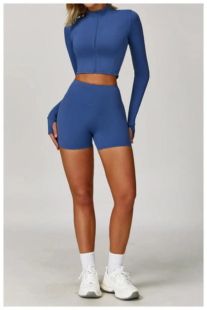 Women's Yoga Long Sleeve Sports Jacket Sexy Zip Fitness Yoga Shirt Gym Top Activewear Running Coats Workout Clothes For Cycling  Lolu Active