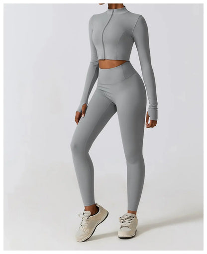 Women's Yoga Long Sleeve Sports Jacket Sexy Zip Fitness Yoga Shirt Gym Top Activewear Running Coats Workout Clothes For Cycling  Lolu Active