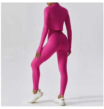 Women's Yoga Long Sleeve Sports Jacket Sexy Zip Fitness Yoga Shirt Gym Top Activewear Running Coats Workout Clothes For Cycling  Lolu Active