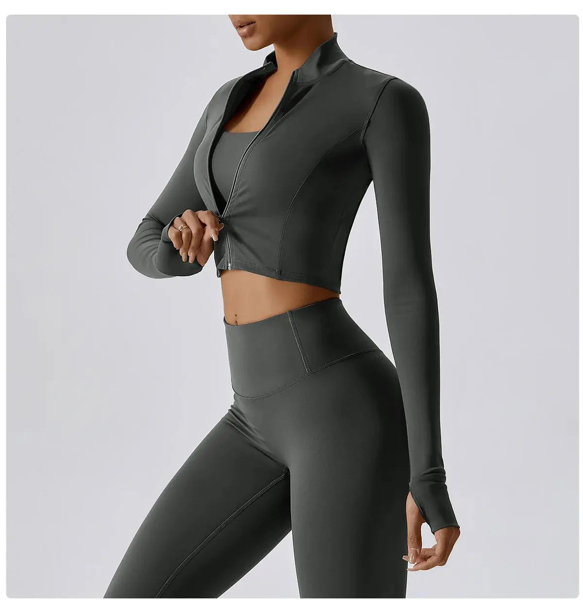 Women's Yoga Long Sleeve Sports Jacket Sexy Zip Fitness Yoga Shirt Gym Top Activewear Running Coats Workout Clothes For Cycling  Lolu Active