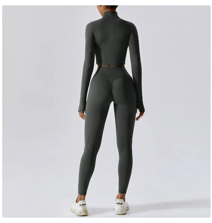 Women's Yoga Long Sleeve Sports Jacket Sexy Zip Fitness Yoga Shirt Gym Top Activewear Running Coats Workout Clothes For Cycling  Lolu Active