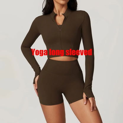 Women's Yoga Long Sleeve Sports Jacket Sexy Zip Fitness Yoga Shirt Gym Top Activewear Running Coats Workout Clothes For Cycling  Lolu Active