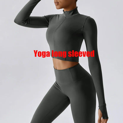 Women's Yoga Long Sleeve Sports Jacket Sexy Zip Fitness Yoga Shirt Gym Top Activewear Running Coats Workout Clothes For Cycling  Lolu Active