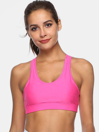 LE Cutout Scoop Neck Sports Bra